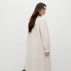 Lantern sleeve round neck medium long double-sided woolen coat