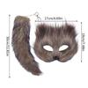 Sexy Mask And Tail Set Halloween Cosplays Costume Accessorie Cats Mask Tail Half Face Faux Furs Foxes Tail Date Night Stuff