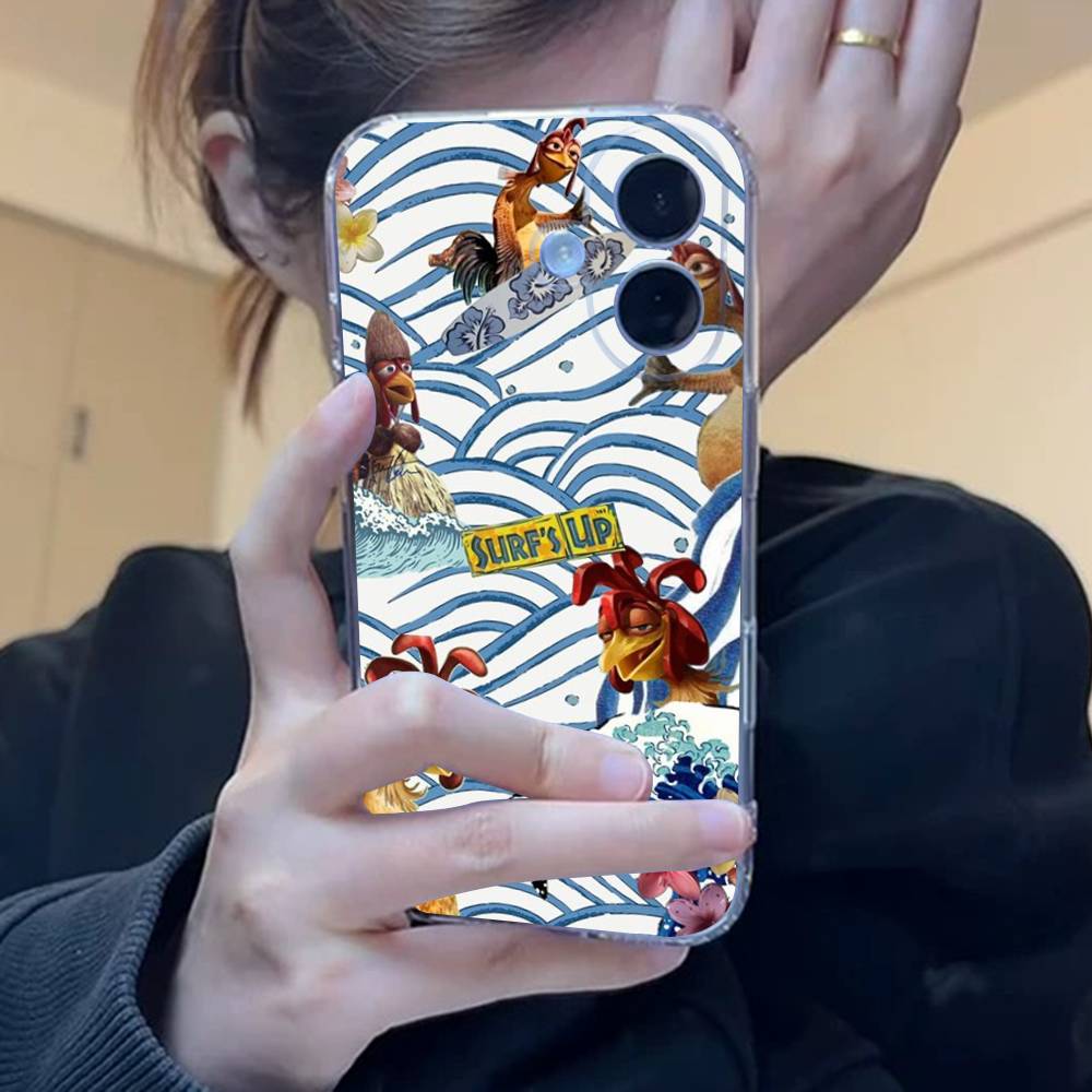 Чехол для телефона Chicken J-Joe Surf для iPhone 17 15 14 13 11 12 16 Pro Max Plus Mini Прозрачный Силиконовый Мягкий Funda