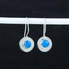 Natural Blue Turquoise Gemstone Earrings, 925 Sterling Silver Earring, Handmade Boho Silver Jewelry Dangle Earrings, Birthday Gift