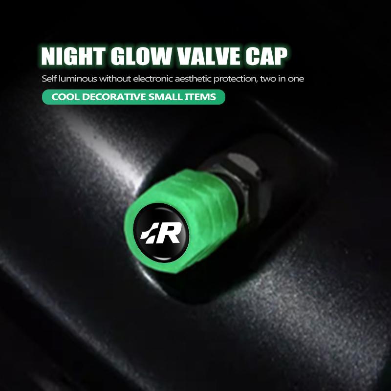 Emblems 4PCS Car Luminous Tire Valve Cap Fluorescent Night Glowing Decor For Volkswagen VW Passat B5 B5.5 2000- 2007 2008 2009 2 zf8