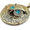 Women Blue Eyes Necklace Vintage Owl Long Necklace Phase Box Sweater Chain Jewelry
