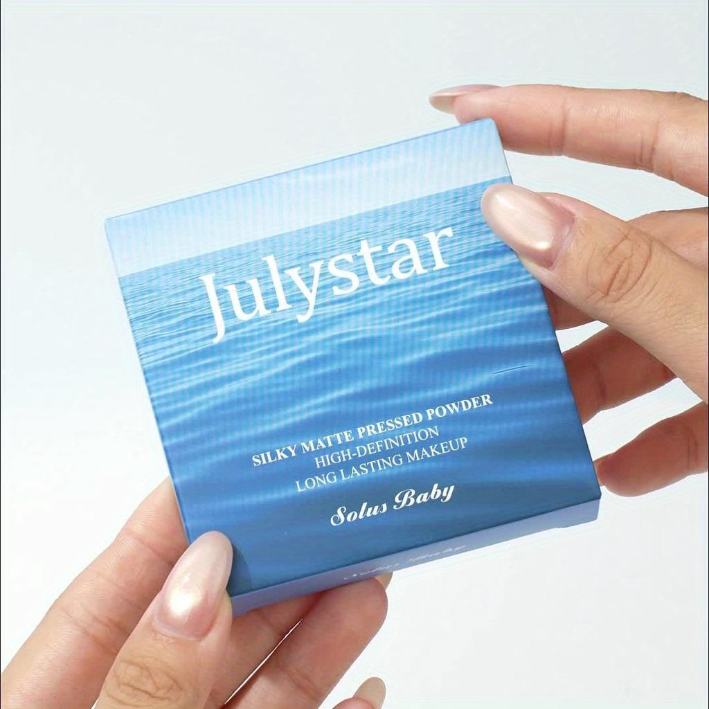 JULYSTAR Матирующая пудра для фиксации макияжа, контроль жирности, легкая, сияющая тональная основа, прессованная пудра для лица, полный камуфляж, косметическое средство для макияжа