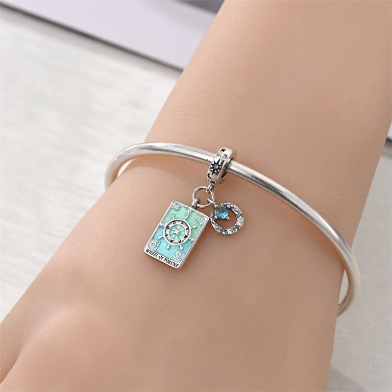 100% 925 Silver Tarot Collection Pendant DIY Hourglass Beads Fit Pandach Original Bracelet Women Jewelry Birthday Gift