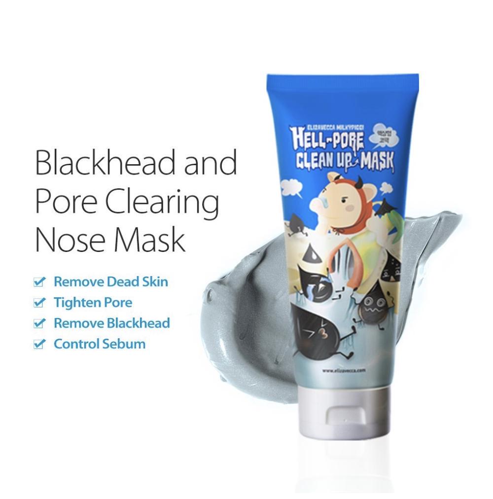 Elizavecca Маска Hell Pore Clean Up Mask 100 мл (отшелушивающаяся маска/уход от черных точек/уход за порами/пакет для сужения пор)