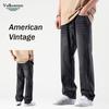 Мужские американские ретро-брюки Four Seasons в ковбойском стиле выглядят высокими и узкими, модные брендовые свободные уличные джинсы