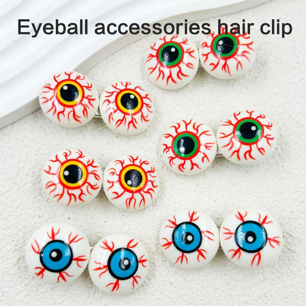 Halloween Eyeball Hair Clip Spooky Costume Accessory For Adults Kids Parties Resin Alloy Design Hairpin Hair Decorations