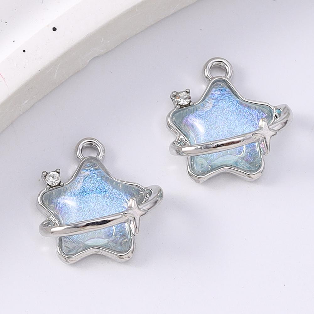 5pcs Cute Crystal Star Charms Pendant for Jewelry Making Necklace Earrings Bracelet DIY Handmade Accessories