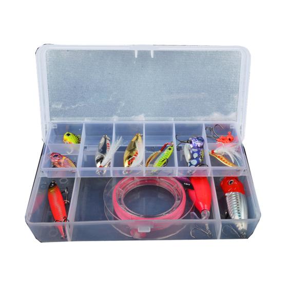 Прозрачный ящик для рыболовных приманок, двухслойный, с несколькими отделениями, портативный, водонепроницаемый, прочный, для искусственных рыболовных приманок, аксессуаров, органайзер