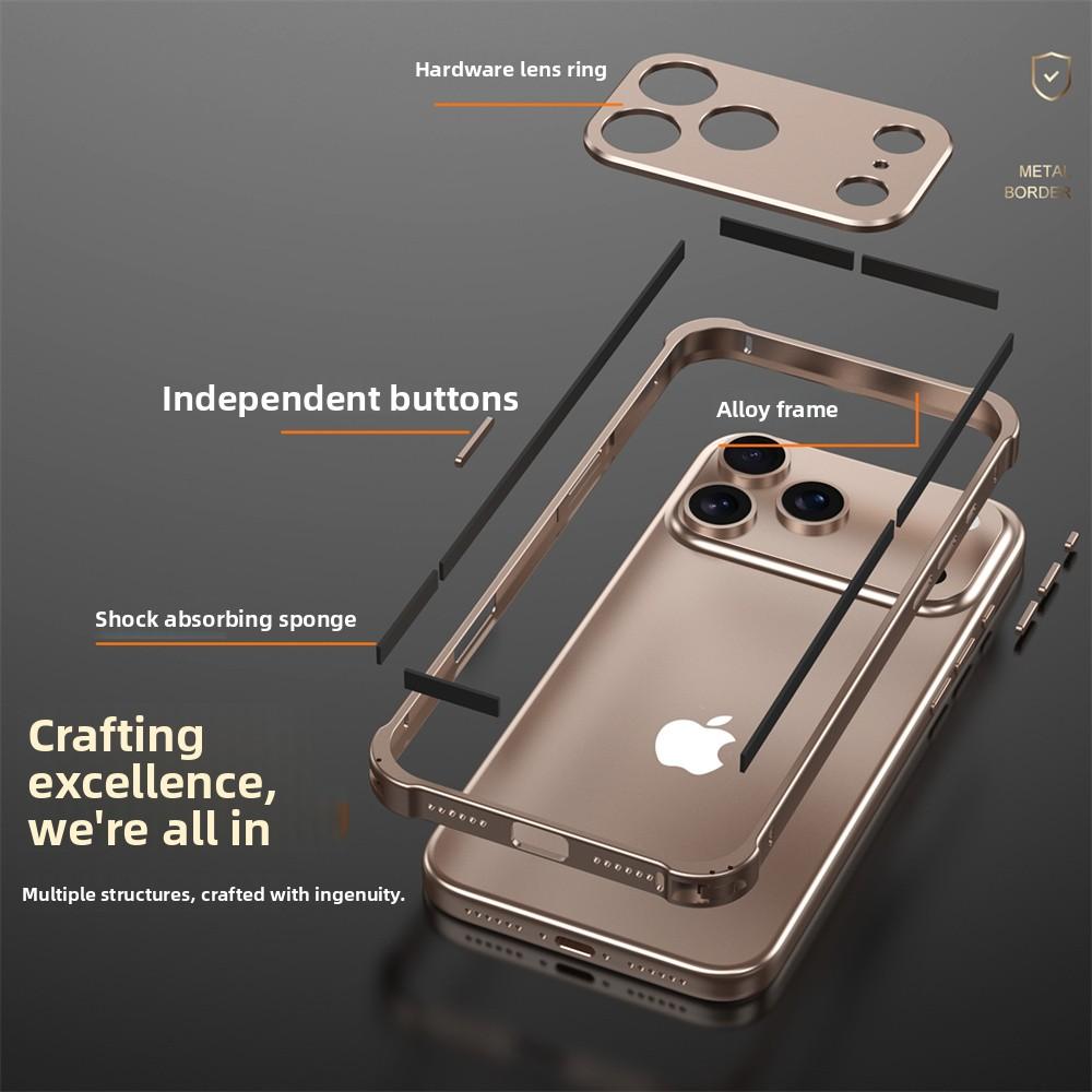 Aluminum Alloy Metal Original Colour Frame Bumper Phone Case For iPhone 17 Pro Max Camera Protection Shockproof Cover