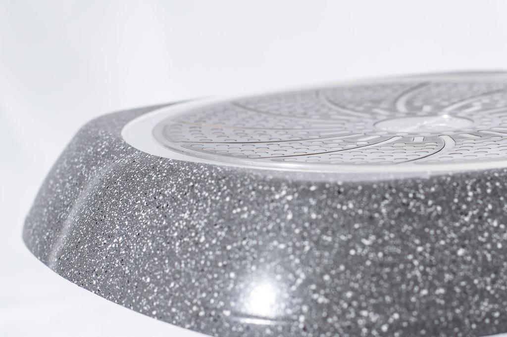 Patelnia grill 28cm z pokrywką BERLINGER HAUS Gray Stone Touch BH-6108