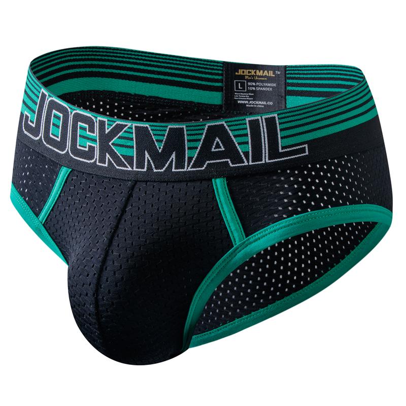Трусы JOCKMAIL, сетчатое, дышащее, с цветными блоками, спортивное мужское нижнее белье с низкой посадкой