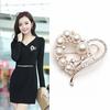 Корейская брошь в форме сердца с жемчугом и бриллиантами - брошь-корсаж с персиковым сердцем и пряжкой для шарфа