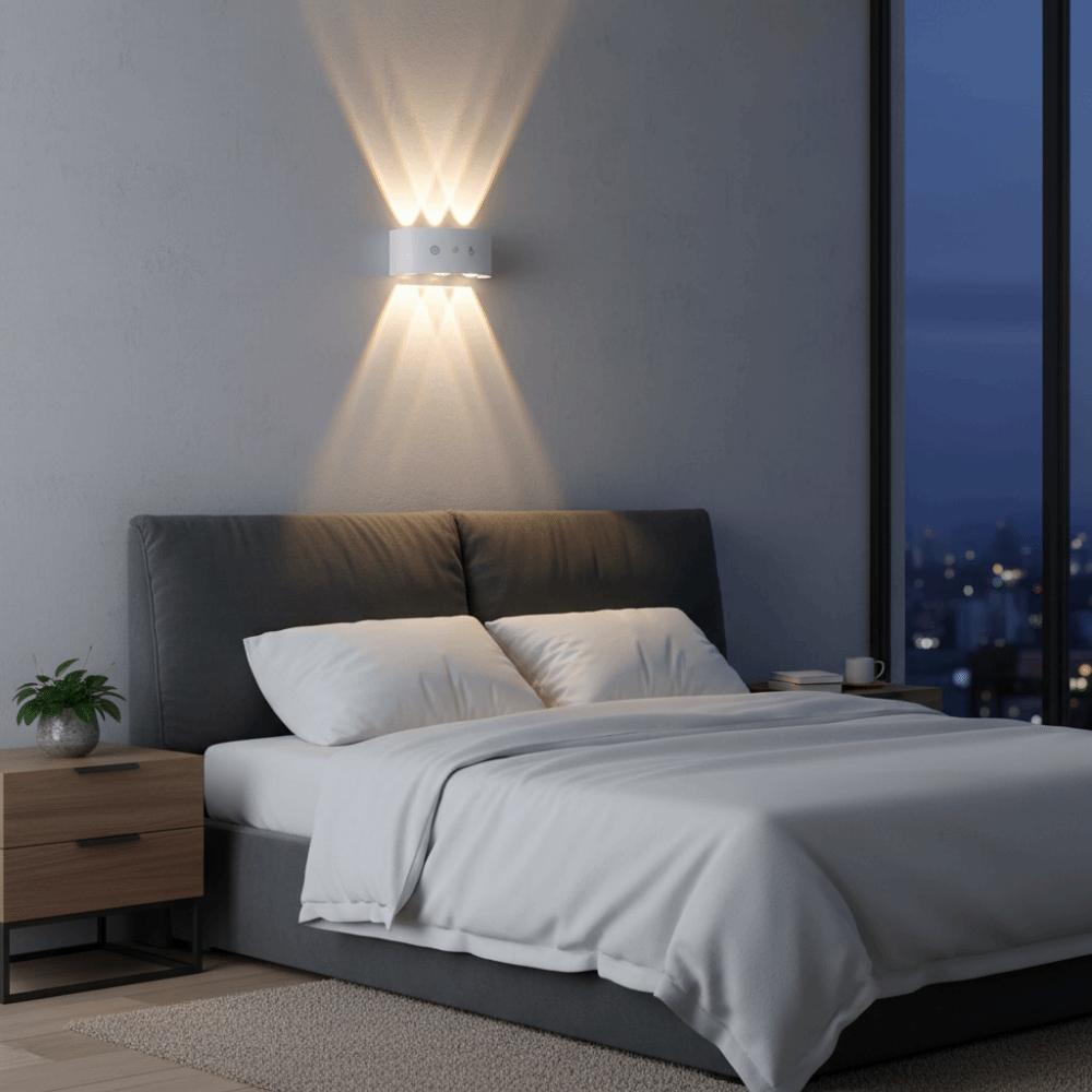 Dual Up Down Lighting PIR Motion Sensor Wall Lamp 3 Color Light Waterproof LED Wall Light Modern Design Rechargeable