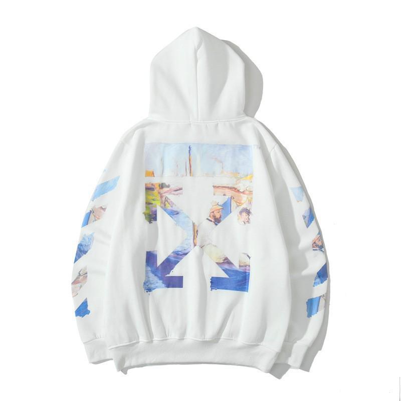 Высококачественная модная толстовка OFF WHITE Basic с 3D-принтом Стрела