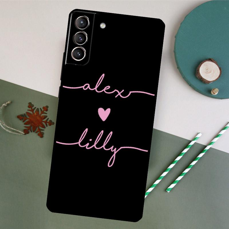PERSONALISED NAMES CUSTOM WEDDING Case For Samsung Galaxy S23 S22 Ultra S20 S21 FE S8 S9 S10 Plus Note 10 20 Ultra Back Cover
