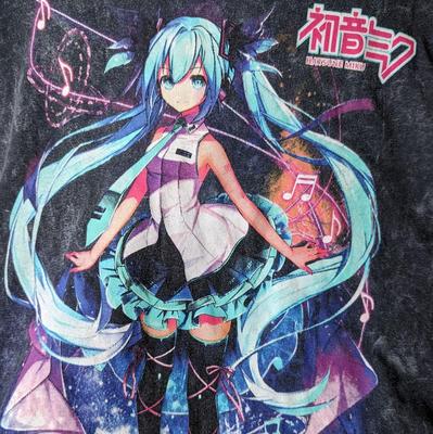 [Б/У] Футболка с графическим принтом Хацунэ Мику Аниме VOCALOID Оверсайз