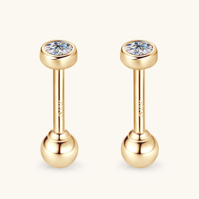 Silvere Glam В Европе и Америке популярны серьги-гвоздики из 10-каратного золота с муассанитом, а также женские серьги-гвоздики в форме косточки-пузыря