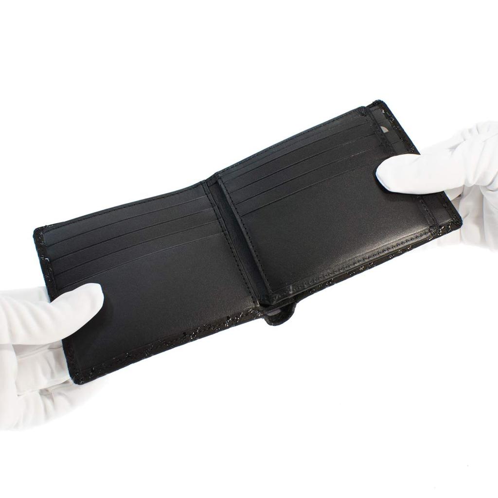 Отделение для купюр Inden без монет, черный фон x рисунок черного оленя [Indenya] складной кошелек, F, кошелек, замша оленя, лак, 2009-01-165