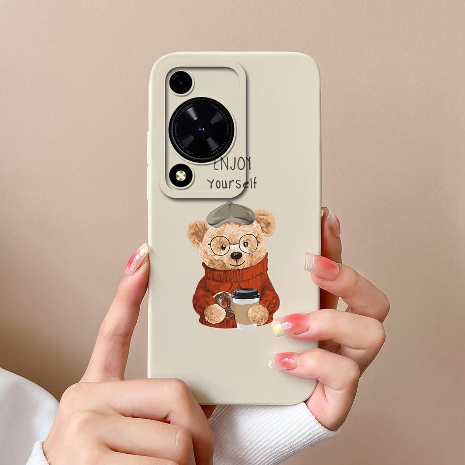 Чехол для Huawei Nova Y72 12 Pro Ultra 12i 11 SE Honor X8B, чехол для телефона «Милый медведь, панда», мягкая жидкая силиконовая защитная пленка для экрана, чехол для Huawei Capas