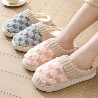 Домашние и бытовые теплые хлопковые тапочки унисекс повседневные парные тапочки