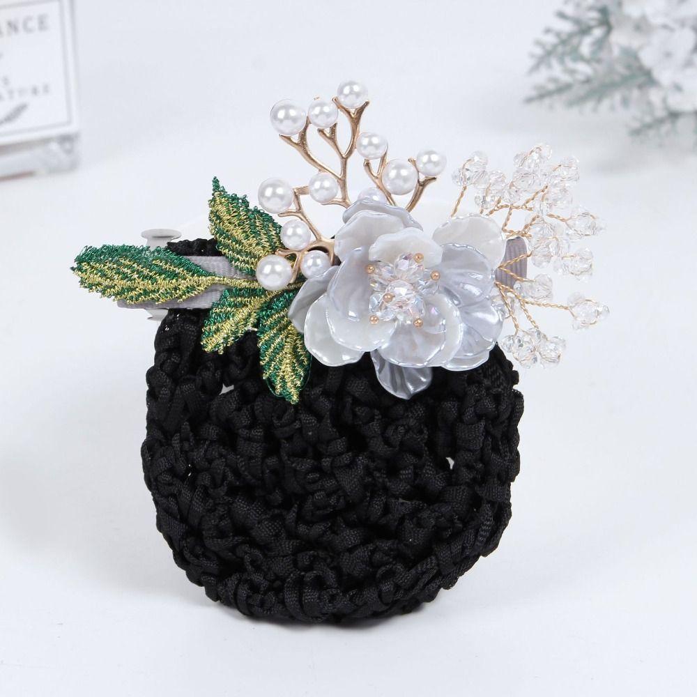 Сетка-чехол для шпилек, Снуд с цветком, Зажим-пружина, Корейский стиль, Кружевная сетка для волос, Подарок на День матери