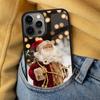 Рождественский Санта-Клаус Мягкий Чехол для Телефона для iPhone 17 Air 16e Pro max 15 Pro 13 14 Plus 11 12 MagSafe Магнитный Чехол