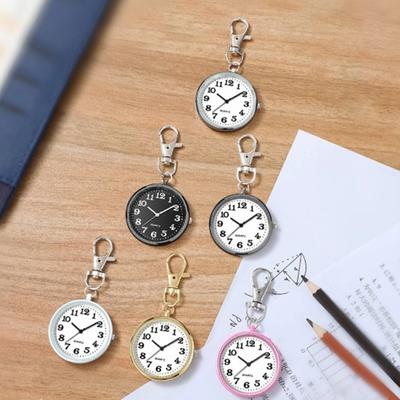 Часы-брелок Круглый циферблат Высокоточный кварцевый механизм Стрелочный Бесшумные часы Компактные