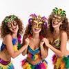 6Pcs Brazilian Carnival Carnival Masquerade Mask DIY Half Face Mask Eye Mask  Party Makeup Ball