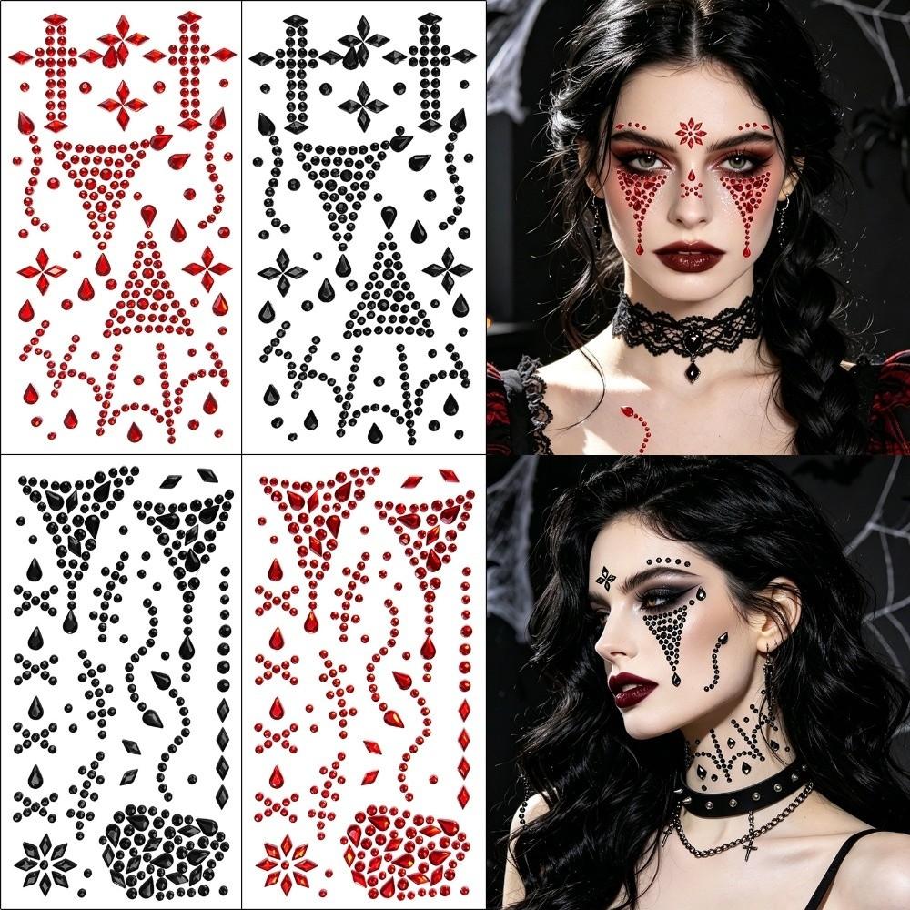 Makeup Crystal Tattoo Sticker 3D Face Gem Sticker Ghost Festival