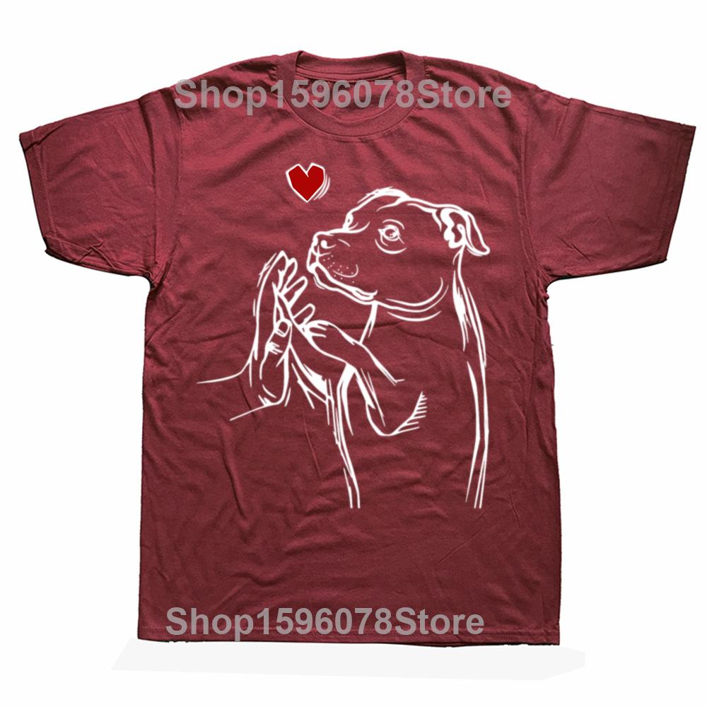 Manga Vintage Anime Clothes Staffordshire Bull Terrier Lover T-Shirt Men Oversized T Shirt Men Clothing Customs Clothes In Tops