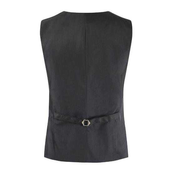 Мужской жилет с V-образным вырезом без рукавов однобортный пиджак однотонный дизайн карманов