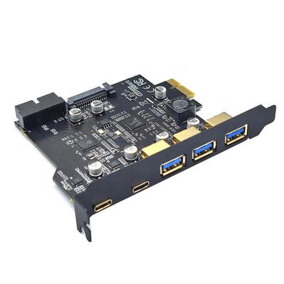 Передняя адаптерная карта USB 3.2 Gen1 Type-C, двухъядерная, 19-контактная, 5 Гбит/с, реверсивный разъем