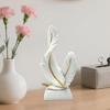 DIY Tabletop Decorative Feather Statue with Base Stand, Home Craft Decoration, Resin Sculpture for