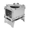 Portable Folding Backpacking Stove Stainless Steel Windproof Wood Burning Stove  Hiking