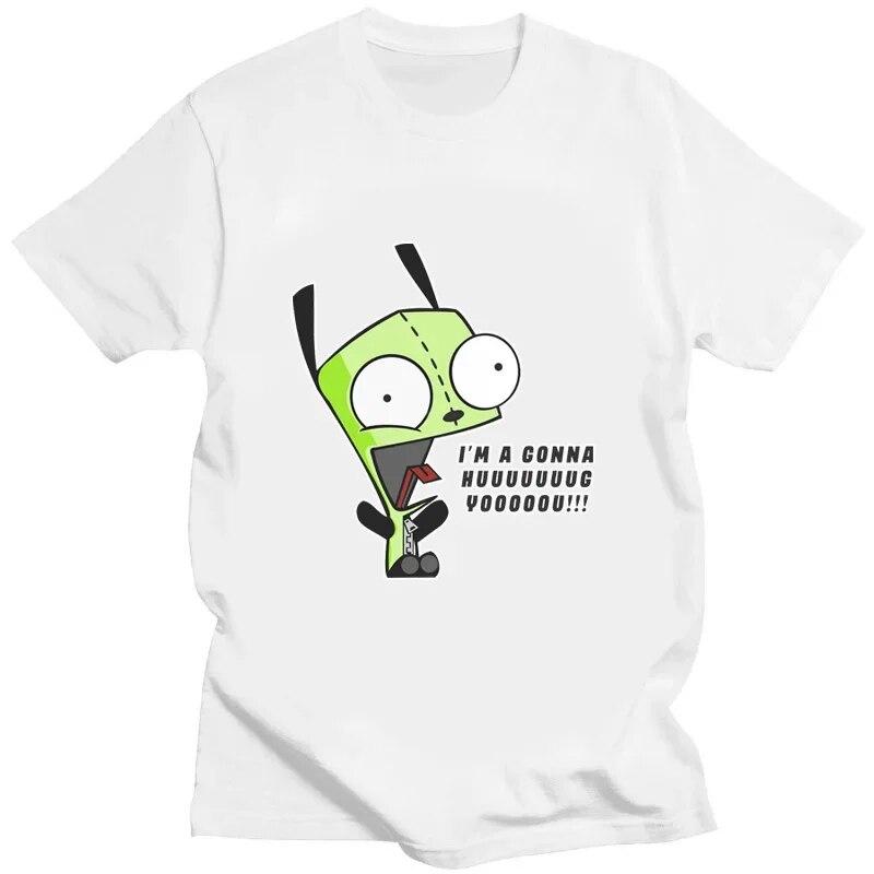 Футболка с рисунком «Захватчик Зим» Kawaii Zim Image, милая футболка с мультяшным принтом, унисекс, женская футболка в стиле ретро, ​​модная футболка для творчества с короткими рукавами