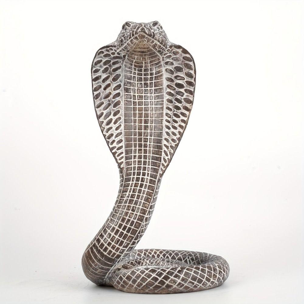 Lifelike Simulated Cobra Figure Scales Animal Simulation Model 3D Cobra Model Toy Halloween