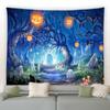 Страшный Хэллоуин Гобелен Тыквенный Фонарь Декор Стены Комнаты Фонарь Ткань Замок Ночная Сцена Подвесной Дом