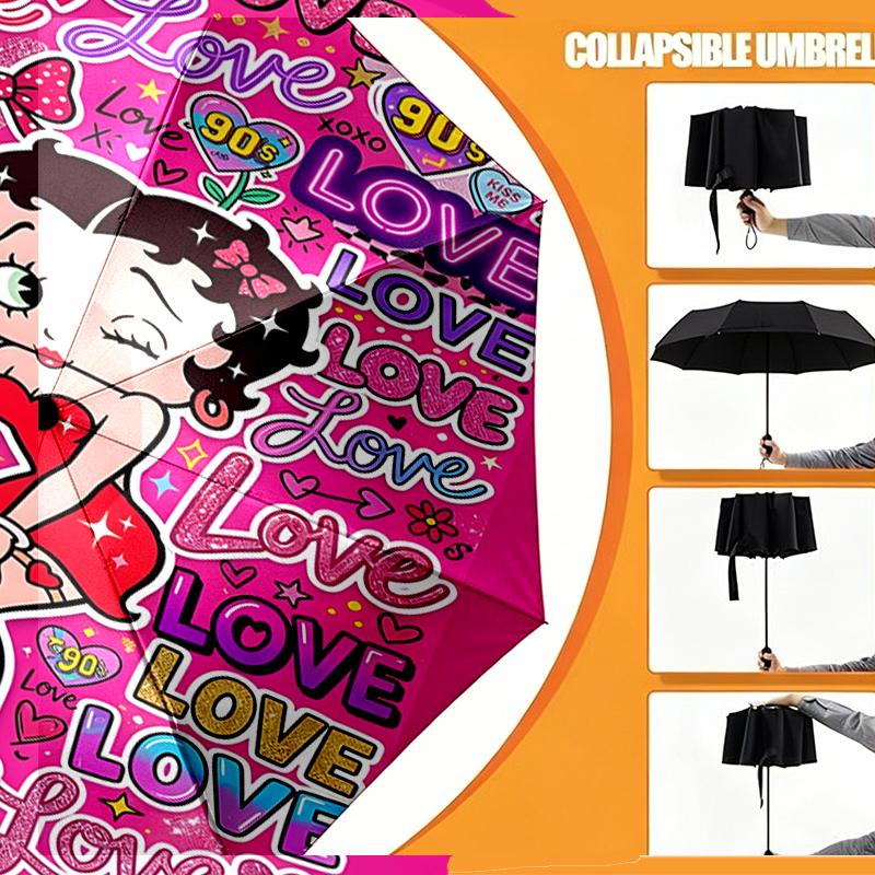 doll Print Umbrella Automatic Opening/ Closing - Portable Foldable Design - Daily use for Travel/Outdoor - Gift for Birthday
