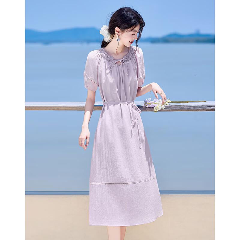 Elegant Short Sleeve Mid-Length A-Line Dress