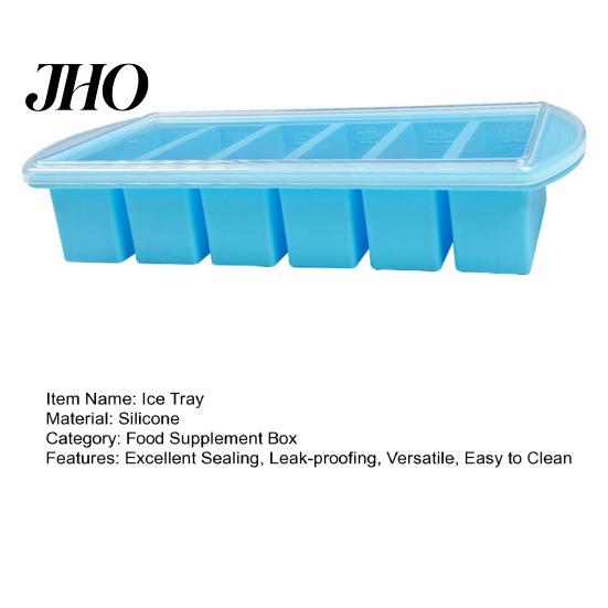Portion Control Food Box Silicone Soup Freezer Tray with Flexible Lid BPA-Free Leak-proof Versatile Freezing Molds for Soups Sauces And Complementary