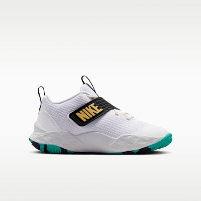 Nike Team Hustle D 12 White Black Emerald Topaz Gold (GS)