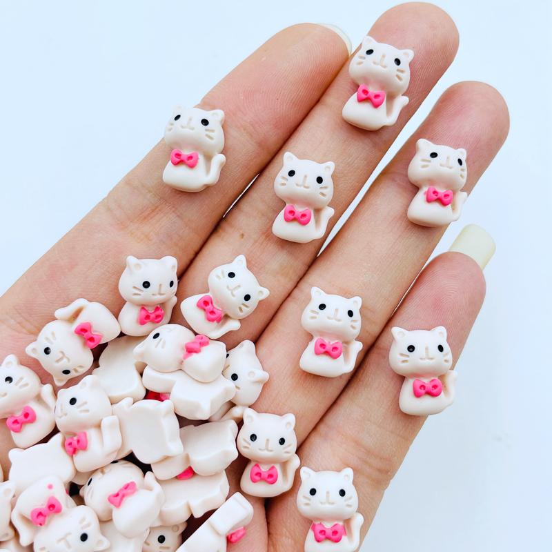 20Pcs New Cute Mini Kawaii Cartoon Kitten Flat Back Resin Cabochons Scrapbook Diy Party Hairpin Accessories Craft A128