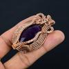 Amethyst Pendant Gemstone Jewelry, 999 Copper Wire Wrapped Pendant, Gift For Women Handmade Pendant