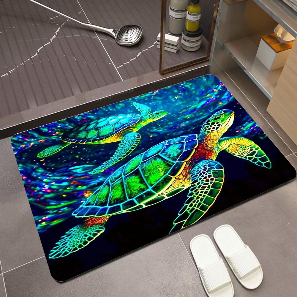 Ковер для гостиной и спальни Bubble Ocean Turtle большого размера, реалистичный дизайн с коралловым элементом, противоскользящий коврик для домашнего декора