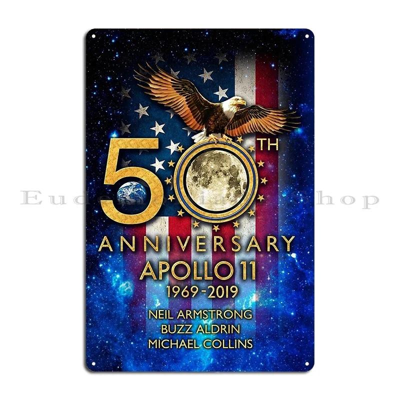 Apollo th Anniversary Moon Landing Newspaper Metal Sign Wall Mural Club Pub Wall Cave Print Tin Sign Poster