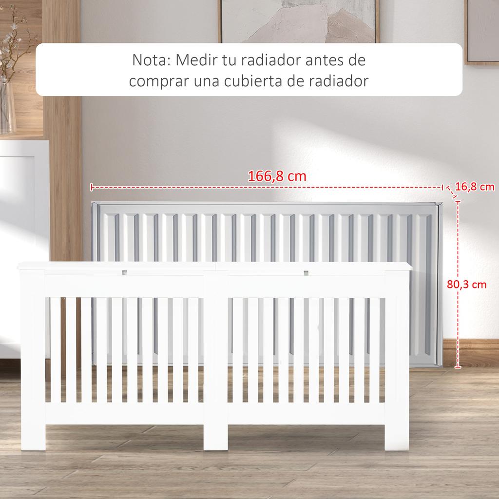 MDF Radiator Cover, 172 x 19 x 81 cm, Living Room, Bedroom, White