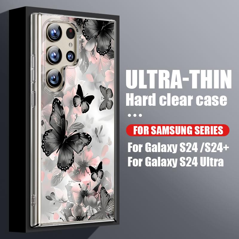 Креативный чехол для телефона с принтом бабочек для Samsung Galaxy S26 S25 S24 S23 Ultra S22 Plus S25 FE A56 A36 A26 A55 A54 A15 Прозрачный чехол