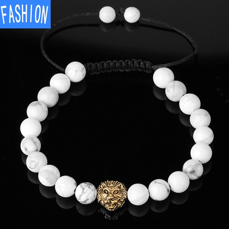 Natural Yellow Tiger Eye Animal Charm Gold Plated Brown Hip Hop Geometric Adjustable Woven Bracelet Adjustable