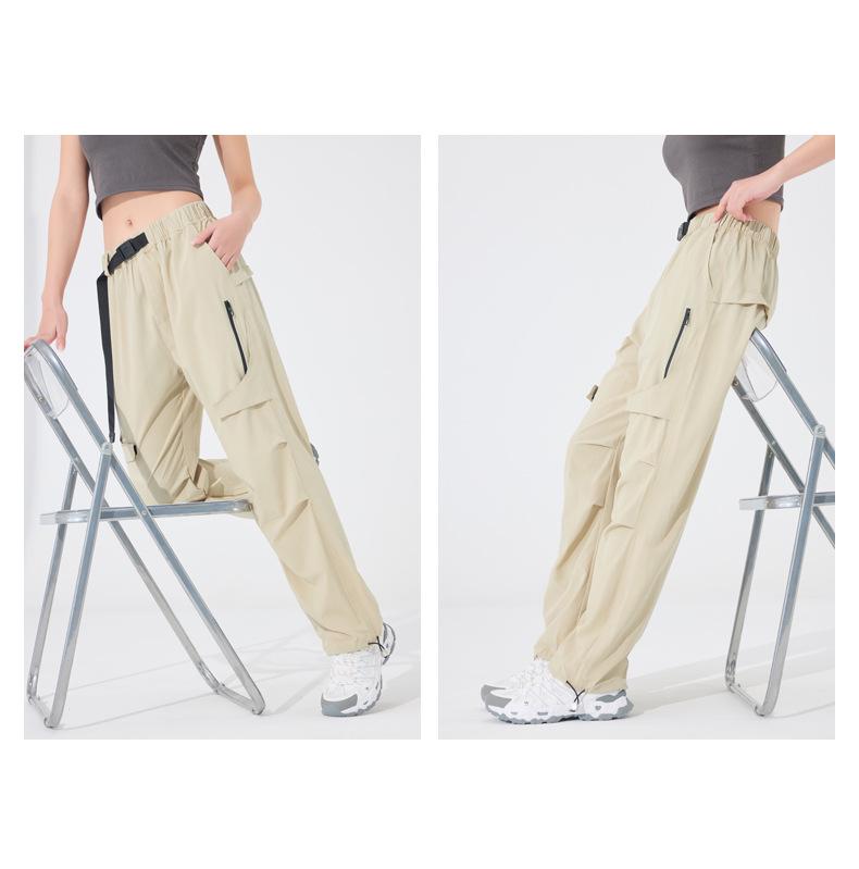 Женские повседневные водонепроницаемые брюки карго с несколькими карманами для работы, 2025: Весенний ветрозащитный плащ прямого кроя для занятий спортом на открытом воздухе
